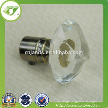 Curtain rod flower finial, glass window curtain rod cap